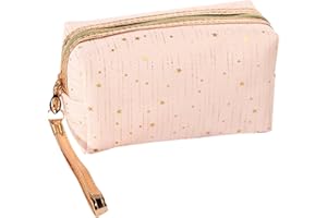 SOLI2 Neceser Organizador Maquillaje Mujer-Estuche Maquillaje Bolsa Viaje-Bolsa Cosmeticos Almacenar Maquillaje-Neceser Maquillaje Viaje-Bolsa Aseo Mujer-Neceser Maquillaje Pequeño (Rosa)