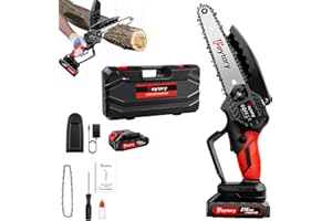 ROYALSWILL Mini Chainsaw Cordless 6-Inch Handheld Small Chain Saw with Battery & Charger, 21V Battery Powered Portable Electric Mini Chainsaw with Safety Lock for Courtyard Garden Household Tree Branch Trimming