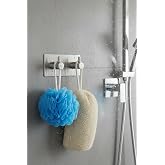 Deconox Paslanmaz &Ccedil;elik Banyo Askısı, 2 Kancalı Kendinden Yapışkanlı Vidasız Duvar Askılığı, Havlu Bornoz Mutfak Askısı, 11 x