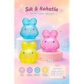 Tavşan Squishy Stres Oyuncağı Simli Jel Meyve Kokulu Fidget | Duyusal Sıkma Oyuncağı, &Ccedil;ocuk ve Yetişkin, 7x6.5x5.5 cm Boyut, 