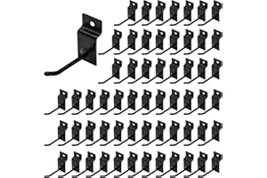 Yauhar 60Pcs 2 Inches Slatwall Hooks Assortment Set, Heavy Duty Metal Panel Display Slat Wall Hooks, Pegboard Gridwall Display Hangers for Garage Shop Retail Exhibition Organization (Black)
