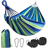 flintronic Hängematte, Camping Hängematte Segeltuch 300KG Tragkraft, 270x140CM Hängematte Outdoor Atmungsaktiv Ultraleichte H