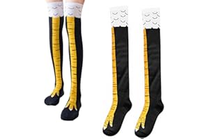 JUGNAW 1 Pair Chicken Legs Socks,Crazy Funny 3D Cartoon Animal Novelty Pattern Athletic Socks for Women Children Girls Striped Cosplay Stockings Funny Gifts