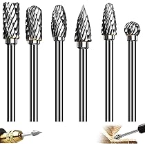 Wolfraamcarbide staal dubbel gesneden roterende bramen set voor roterende gereedschap, 10 stuks 1/8 inch, schacht past roterende tool voor slijpmachine, DIY houtbewerking snijwerk, metalen polijsten, graveren, boren