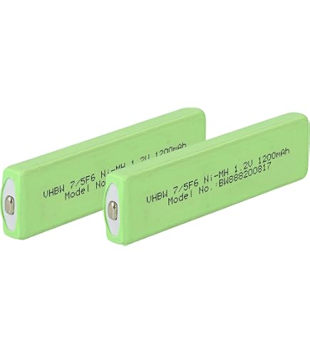 Pack De 2 Cellules Rechargeables Vhbw Pour Sony NH10WM Et Autres MiniDisc - 1100mAh, NiMH, Top Bouton - Compatible Avec MZ-R909, Baladeurs CD