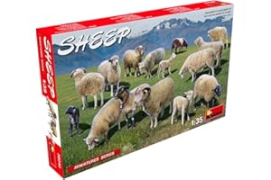 Miniart 38042 1:35 Scala pecore (15) - riproduzione fedele all'originale, modellismo, kit di plastica, artigianato, hobby, incollaggio, kit di modelli, montaggio, non verniciato, diverso