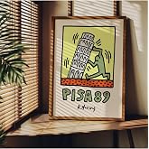 Fark Tanıtım Keith Haring &Ccedil;er&ccedil;evesiz Poster, Modern Dekoratif &Ccedil;er&ccedil;evesiz Poster, Tablo, KeithHaring-5, 50 x 70