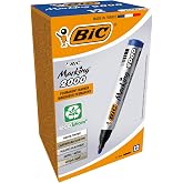 BIC Intensity Marker 2000 Round Tip Permanent Marker, Blue, 12-Piece Box, 1.7mm Solid Tip, Quick Drying Ink