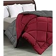 Cloth Fusion Microfiber Reversible 200 GSM AC Comforter Set Double Bed, Summer Blanket Quilt for Double Bed King Size (Grey & Maroon)