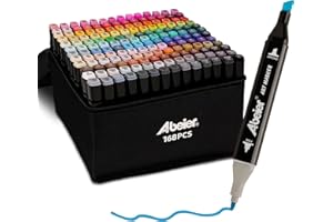 ‎ABEIER 168 Farben Marker Set Filzstifte Set, Alkohol Marker Twin Tip Marker Textmarker Stift Set, Alkoholmarker für Kinder Erwachsene Manga Skizzieren Kalligraphieren, Ausmalen mit Tragetasche