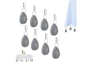 stillwen Pesi per Tovaglia, 8 PCS Ferma Tovaglia da Esterno, Marmo Naturale Pesi per Tovaglia da Esterno, Pesi per Tende da Esterno per la Interni Esterni Picnic Giardino Cucina Festa (Grigio)