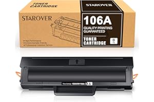 STAROVER 106A Con Chip Compatibile per HP 106A W1106A Cartucce di Toner per Toner Hp Laser MFP 137fnw MFP 135w MFP 135a MFP 135r toner hp laser 107w 107w 107r (Nero, 1-Pack)