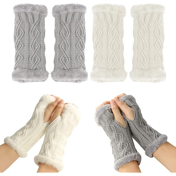 Guanti E Guanti Da Donna Termici In Morbida Lana, Senza Dita, Lunghi, Lavorati A Maglia, Guanti - Foto 2