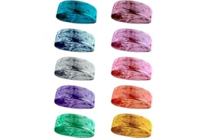 DoGeek - Diadema elástica de 10 Piezas Coloridas Diadema Deportiva elástica para el Pelo, Banda de Ballet Yoga, Fitness Mujeres Hombres