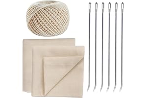 WTUGJEP Kit de 9 cordones de aves de corral, pavo Lacer de 7 pulgadas, aguja de acero inoxidable, cordel de cocina y paño de queso para atar, atar carne de aves de corral, cerdo, asar pavo