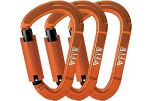 RIGINADO Karabiner Klettern Kletterausrüstung,UIAA-Zertifiziert 25KN Auto Locking Kletterkarabiner Clips für Hängematten, Schaukel, Locking Hundele