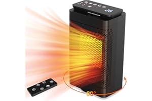 ALTRONIA Termoventilatore Stufetta Elettrica Basso Consumo - 1500W Stufe Bagno, Portatile per Stanze Piccole, Telecomando, Timer Intelligente, 3 Impostazioni di Calore, Protezione da Surriscaldamento