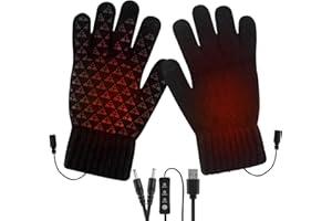 Wikay USB Heated Gloves for Men & Women, Unisex Anti Slip Touch Screen Gloves Winter Hands Warm Mitten, Windproof Thermal Gloves Cold Weather Cycling Gloves Washable Design Hand Warmers