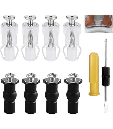 LOORGVEL 4pièces Vis De Fixation Pour Abattant De Wc Boulons Pour Charnière De Siège De Wc Kit De Fixation Pour Abattant De Toilette Accessoires Pour Salle De Bain