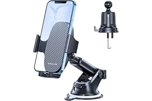 Miracase Porta Cellulare Universale per Auto 4 in 1,【Stabile e Forte Aspirazione】, Grado Militare, Supporto Telefono Auto di Cruscotto, Parabrezza e Presa d'Aria, Compatibile con Tutti gli Telefoni
