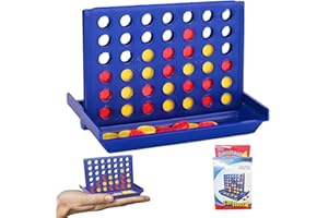 Mmgoqqt Classic 4 in a Row Game, Travel Sized Kids Travel Game, Mini Size Board Game for Kids, 42 Counters, Pocket Game Four in a Row Age 3-8 Years Old, Ideal Travelling Companion
