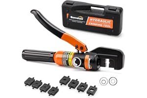 Bonvoisin Pinza crimpatrice idraulica 9 forme, spessore 4 – 70 mm². Manico in acciaio cromato spesso isolato. Adatto per morsetti in rame/alluminio. Istruzioni in tedesco