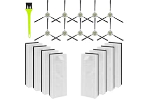 AVAENZO Accessori Filtro Hepa per Lefant M1, 8 filtri HEPA 10 spazzole laterali robot aspirapolvere pezzi di ricambio