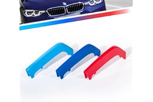 AUTOXPRESS MOTORS GROUP Kidney Grille Insert Clips 3pcs - Car Front Grill Mesh M-Sport Covers, Grille Insert Trims Strips, ABS Snap-on Front Grill Trim for B-M-W F30 F31 2013-2018 (8 Slats)