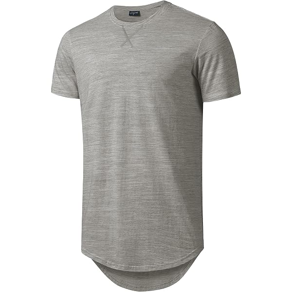 LETAOTAO Men's Workout Shirt – Slim Fit Longline Gym Muscle Tee - View #3