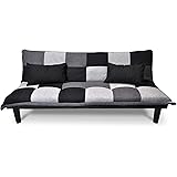 SAMIRA Divano letto clic clac in tessuto grigio scuro - nero - grigio chiaro - Divanetto mod. Russell