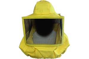 URBANSBEE Cappello Apicoltore Ventilata Cappuccio Apicoltura Velo di Protezione per Apicoltori Beekeeping Hat Aerato Proteggere Testa contro le punture delle api Naturale traspirante (Giallo Quadrato)