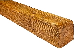DECOWOOD DECO WOOD Deckenbalken EQ006 aus Polyurethane, 2m Länge, PU Balken Holzoptik (hellbraun - 12x12cm) Innendekor Dekobalken Rohrabdeckung
