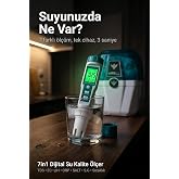 7in1 Dijital Su Kalite &Ouml;l&ccedil;&uuml;m Cihazı TDS EC pH ORP Metre Sıcaklık &Ouml;l&ccedil;er | Titanyum Prob, Otomatik Kalibrasyon, IP67 Su Ge&ccedil;irme