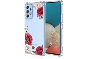 RankOne Coque de Téléphone Convient pour Samsung Galaxy A23 5G (6.6" inches) Transparent TPU Silicone Color Drawing Pattern Case - Fleurs 7