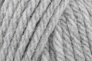 HADSON Sirdar Hayfield Bonus Chunky Crochet Yarn, 100% Acrylic Soft Knitting Wool for Sweaters, Cardigans, Jumpers, Ponchos and Capes - 100g Balls - Light Grey Mix (814) - Pack of 5
