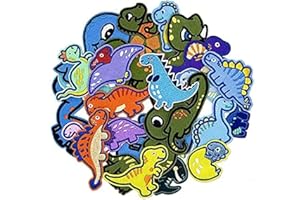 SUNSHINE SMILE Bügelflicken Kinder,26 Stück Patches zum Aufbügeln,Bestickte Aufnäher,Dinosaurier Aufnäher,Aufnäher Tiere,Applikation Flicken Zum Aufbügeln für DIY T-Shirt Jeans Kleidung Taschen,Flicken Patches