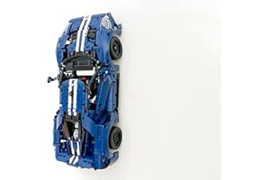 3Dudes & Dad Wall Mount Display Bracket compatible with LEGO® Technic Ford GT - Custom Designed Storage Hook for Set 42154 - 3D Printed Plastic - Supplied With Mounting Hardware