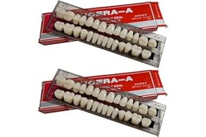 Neyeau 56pcs False Teeth Acrylic Resin Fake Teeth，Tooth DIY Moldable Dentures for Temporary Fixing，Protect Your Teeth and Regain A Confident Smile