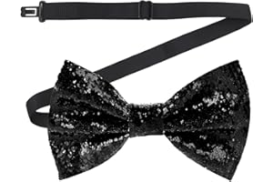 DIELOVEHUA Noeud Papillon Paillette, Noeud Papillon Paillette Homme, Scintillant Fête Nœud Papillon, Réglable Nœud Papillon, Accessoires Paillettes pour Fêtes, Noël, Carnavals