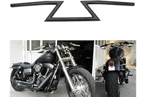 JFG RACING - Guidon Universel en Forme de Z Noir de 22 mm pour Motos Sportster, Cruiser, XL 883 1200, Chopper, Softail, Dyna, Street Bob ou modèle personnalisé