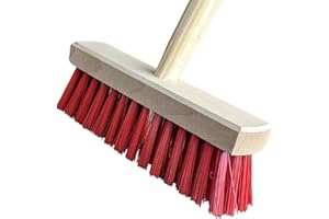 LAND-HAUS-SHOP Children's Broom Garden Broom Wooden Children's Broom Stable with Wooden Handle Household Garden Patio Children Garden Tool Toy Street Broom (Children's Broom Natural Red)