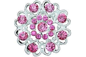 Jays Jewellery - Heart Womens Fashion Rhinestone Flower wedding Bridal Brooch Pin