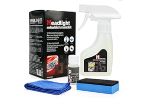 FONYET Scheinwerfer Aufbereitung Flüssigkeit Set 180ml Auto Scheinwerfer Polierset für Matte und Blinde Scheinwerfer aus Kunststoff, Geeignet für Auto, SUV, Motorrad, LKW, Wohnmobil