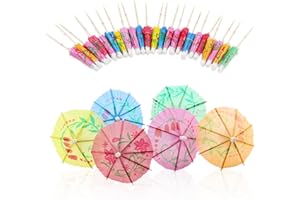 CYIOU 50pcs Stück Mini Cocktail Schirmchen Cocktail Zubehör Cocktail Party Dekorationen Sandwich Zubehör für Bars Hochzeit Geburtstag Hawaii Luau Party Supplies