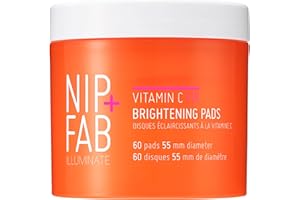 NIP+FAB Nip + Fab Vitamin C Fix Brightening Pads for Face, Facial Pad with Anti-Aging Pomegranate and Coffee Seed Extract to Brighten Even Tone Skin, 60 Pads
