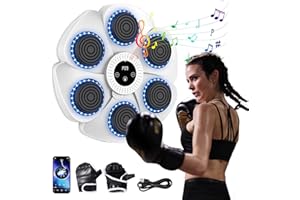 Vulaop Music Boxing Machine,LED Elektronische Musik Boxing Machine mit Boxhandschuhen,9 Geschwindigkeitsmodi und Zählmodus Unterstützt Bluetooth,Fokus Agility Training ﻿ ﻿ ﻿