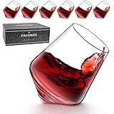 FAHIMEH Bicchieri Whisky Rum Cognac Cocktail Liquore Calici Vino Cristallo Vetro Inclinati Tumbler Rotanti Senza Stelo Degust