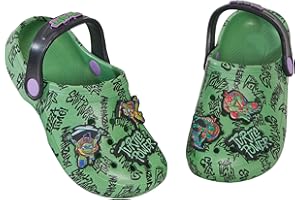 Teenage Mutant Ninja Turtles Boys Clogs Sandals with Charms Badges Kids Indoor Outdoor Shoes TMNT Sliders with Ankle Straps