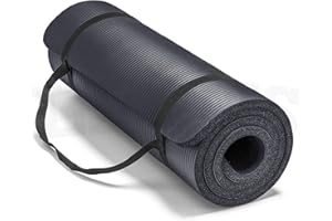 Lions Yoga Mat Thick 10MM - 183cm x 60cm Multi Purpose Yoga Matt for Men Women, Non Slip NBR Foam Exercise Mat with Carry Strap, Perfect for Pilates, Stretching, Home Gym Exercise