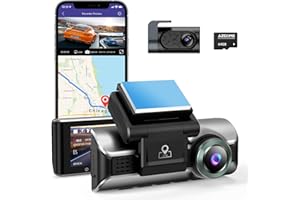 AZDOME Dash Cam Przód samochodu Tył 4K / 2.5K z GPS WiFi Rejestrator deski rozdzielczej samochodu z ekranem IPS 3,19 ", nagrywanie w pętli noktowizyjnej 170 ° Szeroki kąt WDR, obsługa maks. 256 GB